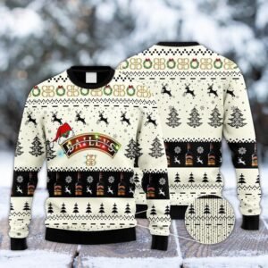 Baileys Irish Cream Reindeer Snowy Night Ugly Sweater