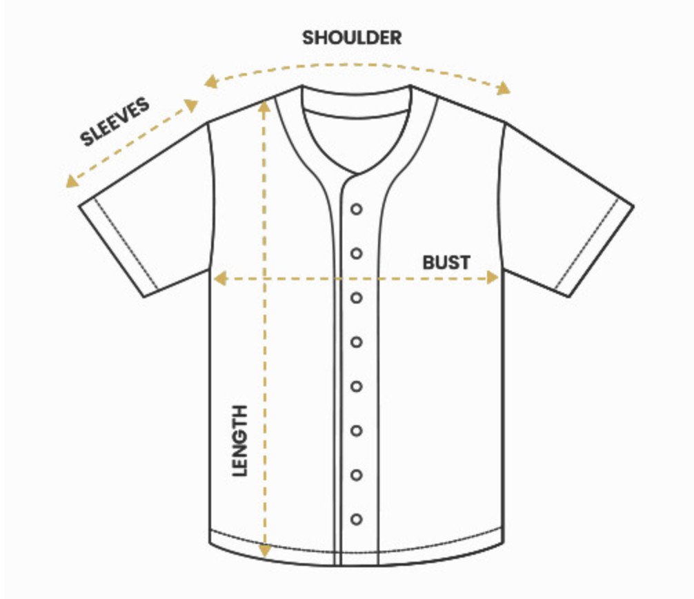 baseball jersey size chart