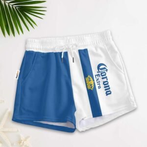 Blue White Corona Extra Women's Casual Shorts