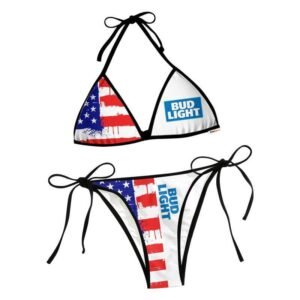 Bud Light American Flag Triangle Beach Bikini