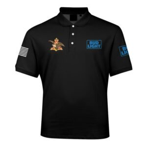 Bud Light USA Flag Men's Plus Size Polo Shirt - Flexiquor.com