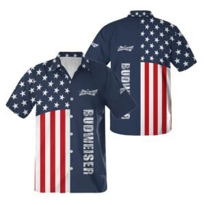 Budweiser America Flag Button Shirt