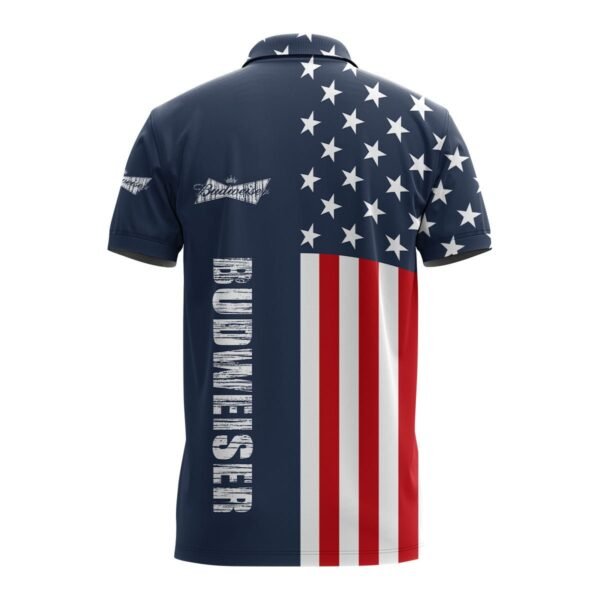 Budweiser America Flag Polo Shirt