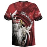 Budweiser Deer Skull With Mushrooms T-Shirt