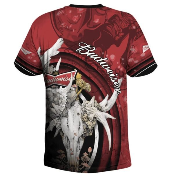 Budweiser Deer Skull With Mushrooms T-Shirt
