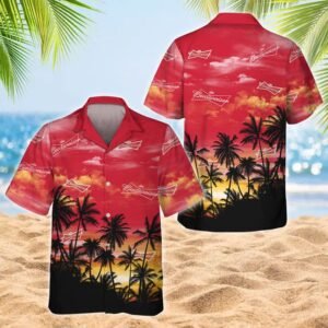 Budweiser Tropical Sunset Hawaiian Shirt