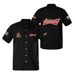 Budweiser USA Flag Button Shirt