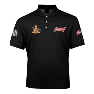 Budweiser USA Flag Men's Plus Size Polo Shirt - Flexiquor.com