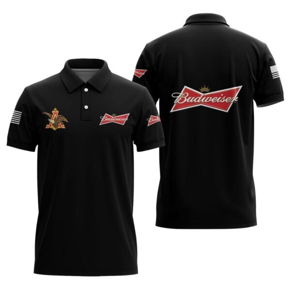 Budweiser USA Flag Polo Shirt