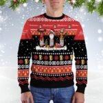 Budweiser Santa Reindeer Snowflake Ugly Christmas Sweater