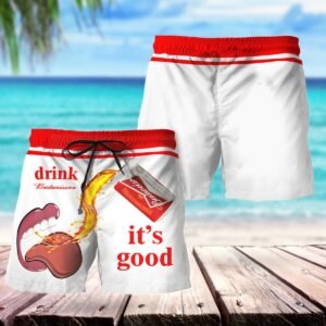 Let's Drink Budweiser Swim Trunks