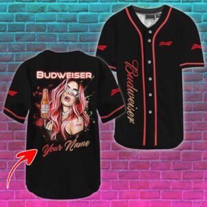 Personalized The Girl Like Budweiser Baseball Jersey
