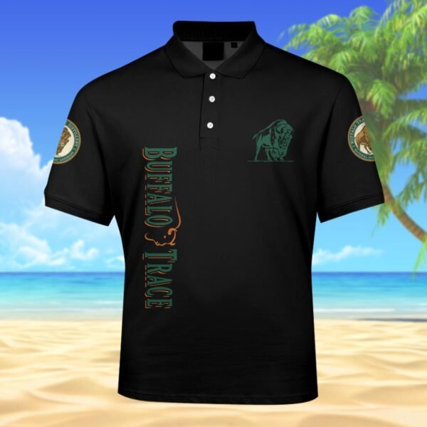 Buffalo Trace American Flag Men's Plus Size Polo Shirt