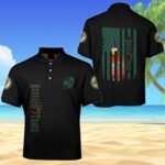 Buffalo Trace American Flag Men's Plus Size Polo Shirt