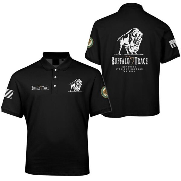 Buffalo Trace USA Flag Men's Plus Size Polo Shirt