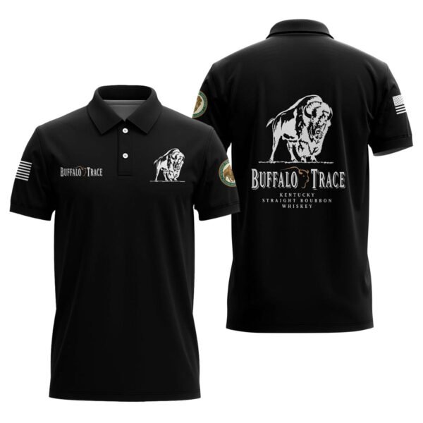 Buffalo Trace USA Flag Polo Shirt