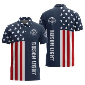 Busch Light America Flag Polo Shirt