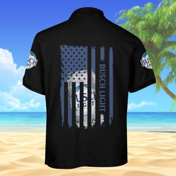 Busch Light American Flag Men's Plus Size Polo Shirt