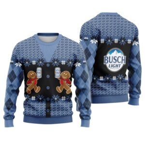 Busch Light Christmas Gingerbread Ugly Sweater