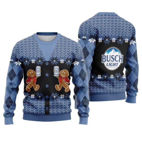 Busch Light Christmas Gingerbread Ugly Sweater