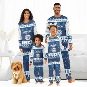 Busch Light Christmas Snowfall Family Pajamas Set