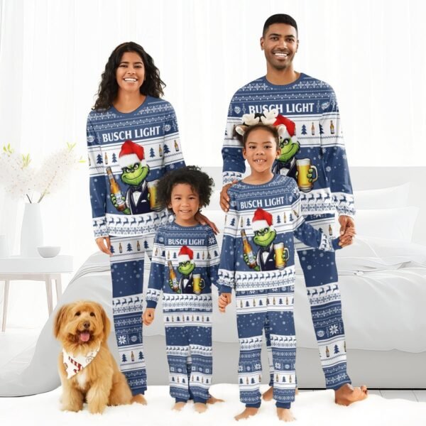 Busch Light Grinch Christmas Family Pajamas Set