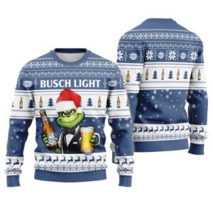 Busch Light Grinch Christmas Ugly Sweater