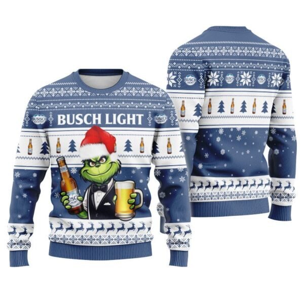 Busch Light Grinch Christmas Ugly Sweater
