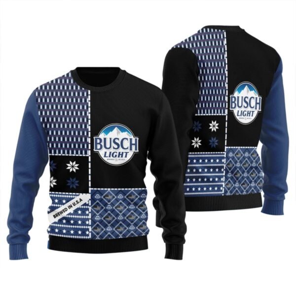 Busch Light Retro Christmas Ugly Sweater