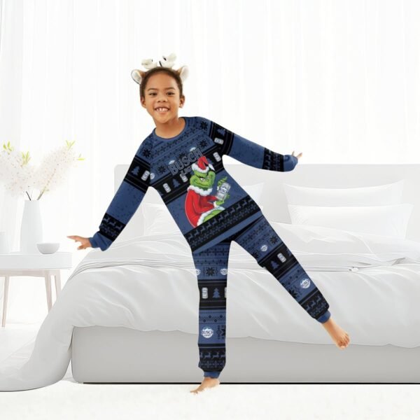 Busch Light Santa Grinch Family Pajamas Set