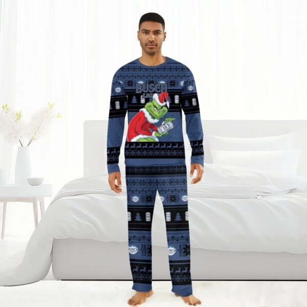 Busch Light Santa Grinch Family Pajamas Set
