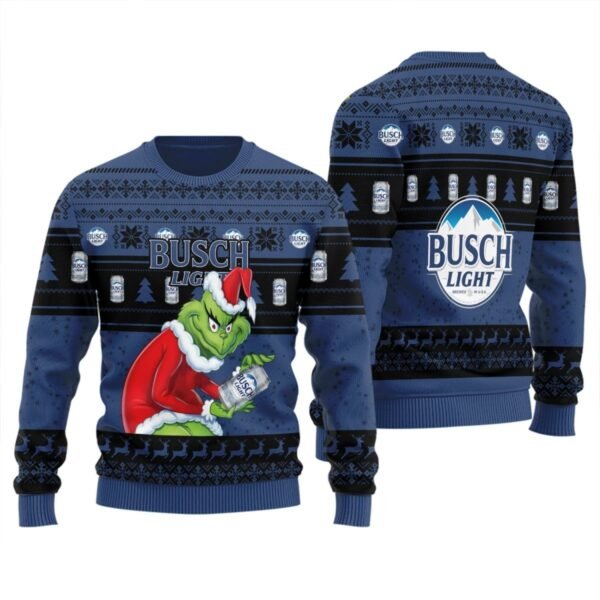 Busch Light Santa Grinch Ugly Sweater