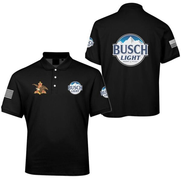 Busch Light USA Flag Men's Plus Size Polo Shirt