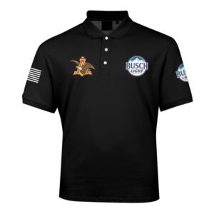 Busch Light USA Flag Men's Plus Size Polo Shirt - Flexiquor.com