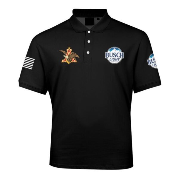 Busch Light USA Flag Men's Plus Size Polo Shirt