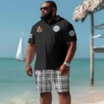 Busch Light USA Flag Men's Plus Size Polo Shirt