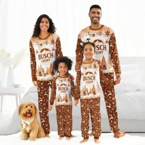 Busch Light Winter Christmas Family Pajamas Set