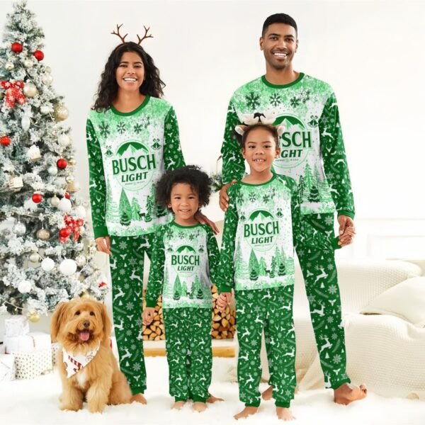 Busch Light Winter Christmas Family Pajamas Set