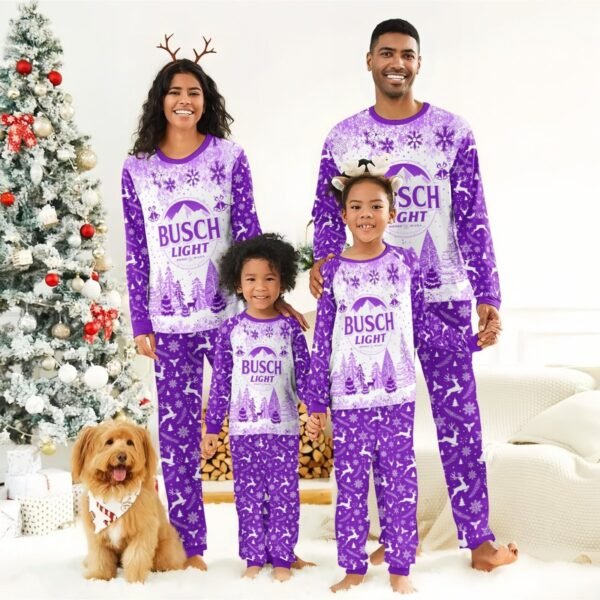 Busch Light Winter Christmas Family Pajamas Set
