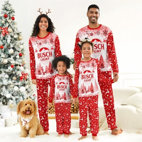 Busch Light Winter Christmas Family Pajamas Set