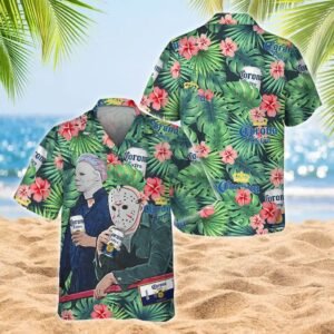 Chilling Halloween With Corona Extra Hawaiian Shirt