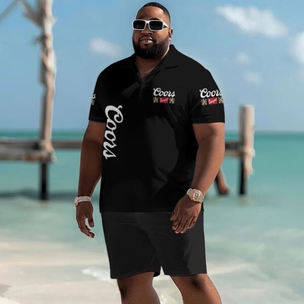 Coors Banquet American Flag Men's Plus Size Polo Shirt
