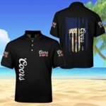Coors Banquet American Flag Men's Plus Size Polo Shirt