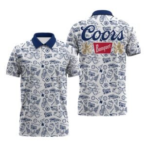 Coors Banquet Doodle Art Polo Shirt