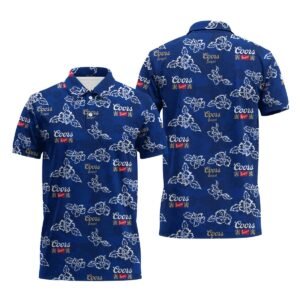 Coors Banquet Hibiscus Flower Polo Shirt