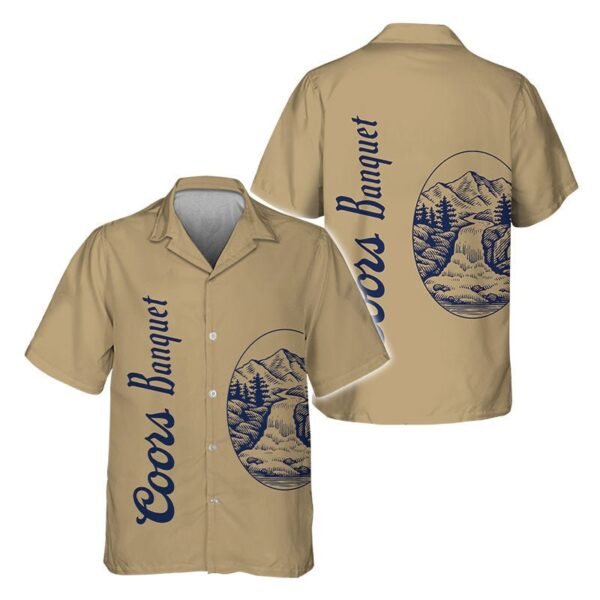 Coors Banquet Retro Graphic Hawaiian Shirt