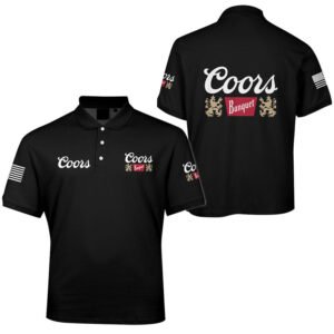 Coors Banquet USA Flag Men's Plus Size Polo Shirt