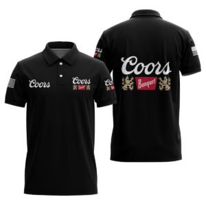 Coors Banquet USA Flag Polo Shirt