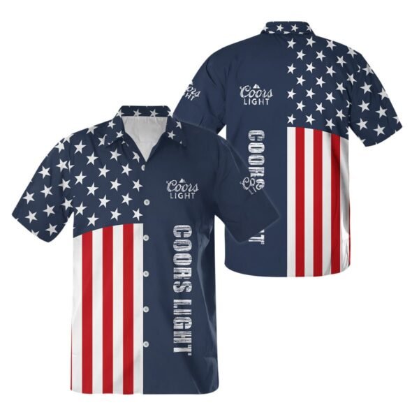 Coors Light America Flag Button Shirt