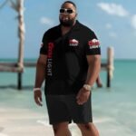 Coors Light American Flag Men's Plus Size Polo Shirt